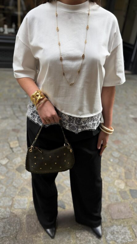 T SHIRT DENTELLE BLANC